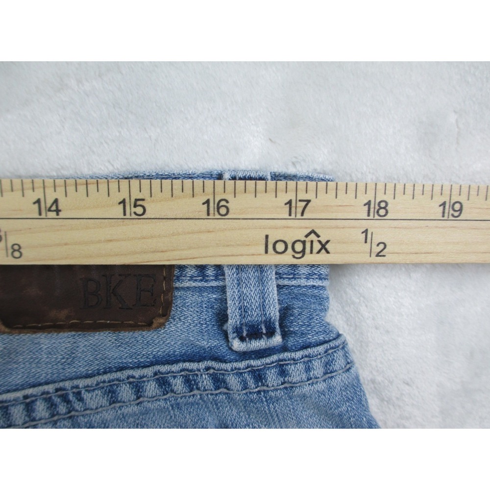 BKE Marshall Pants Mens 36 Blue Denim Jeans Straight Distressed Whiskered 36X36* - Picture 12 of 16